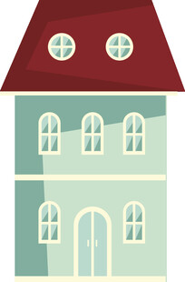 两层小屋插画