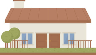 简约两层小屋外观图