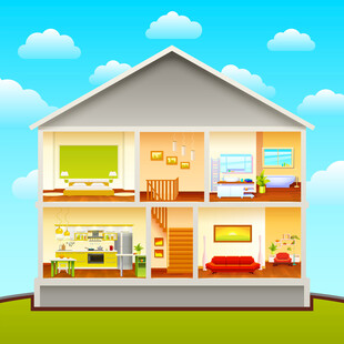 三层房屋内部结构展示图