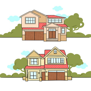 两栋风格各异的温馨住宅