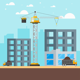 城市建筑工地场景