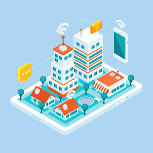 智能城市建筑场景展示