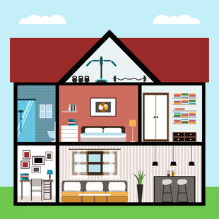 两层住宅内部结构示意图