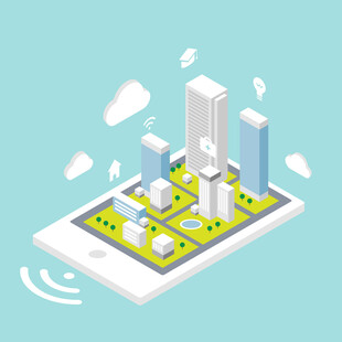 手机上的立体虚拟城市景观