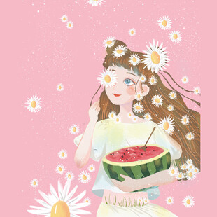 夏日少女与甜蜜西瓜