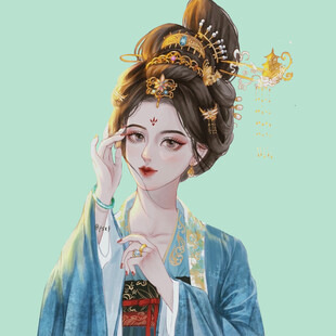 古风佳人 典雅发髻着华服