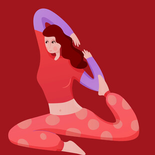 女子优雅做瑜伽伸展身姿