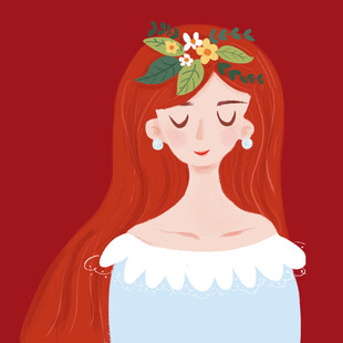 红发花环少女的静谧时刻