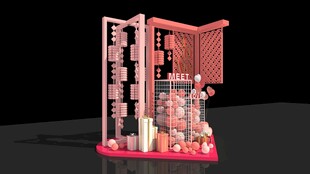 粉色精致展示架陈列装饰
