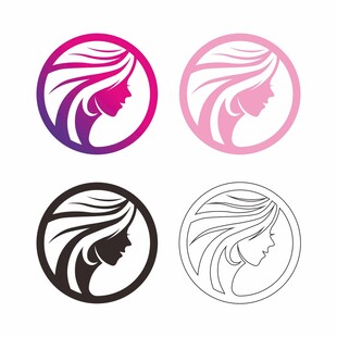 美容美发女性头像标志