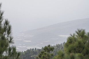 山林间远眺朦胧景色