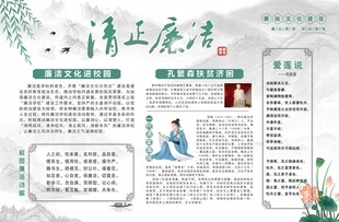 清正廉洁文化宣传海报
