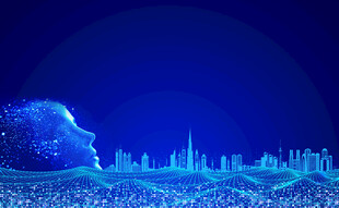 科技感城市夜景轮廓图