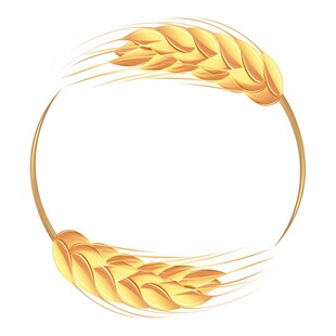 金色麦穗环形装饰图案