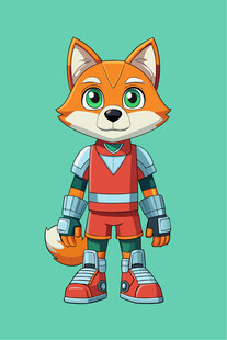 机器狐狸卡通形象