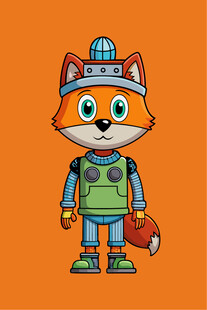 机械风小狐狸卡通形象