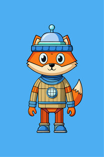 可爱狐狸宇航员形象