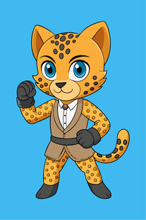 时尚豹纹装卡通小豹子