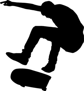 滑板者空中酷炫剪影
