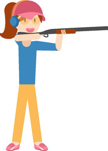 女孩持枪瞄准射击