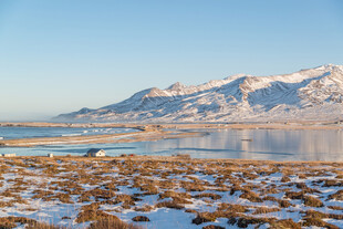 雪山下的湿地风光