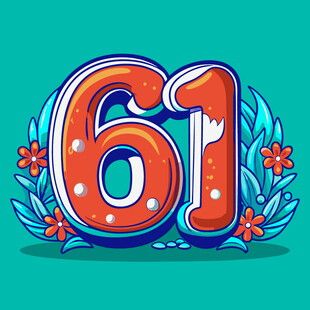 61数字装饰插画