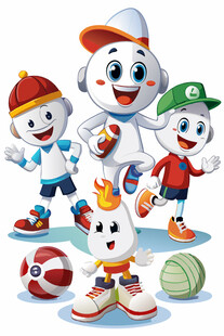 可爱拟人化运动小角色