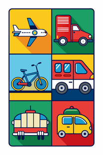 多彩交通工具拼图