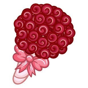 红玫瑰花朵气球装饰花束