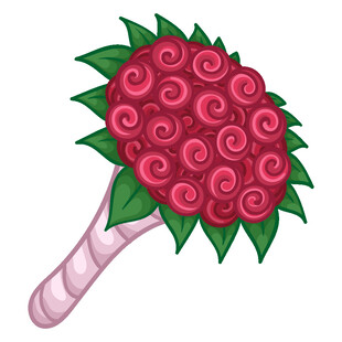 卡通风格红玫瑰花束