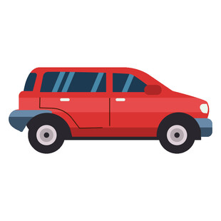 红色家用旅行车