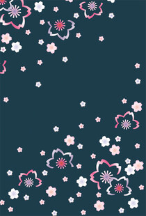深蓝底花卉图案背景