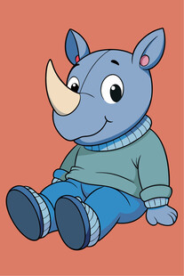 可爱犀牛宝宝坐立