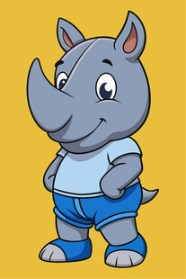 可爱犀牛卡通形象