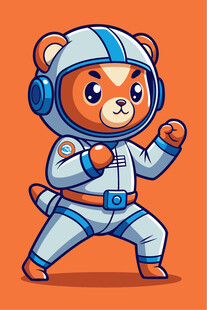宇航小熊活力满满