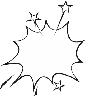 手绘爆炸框与星星元素