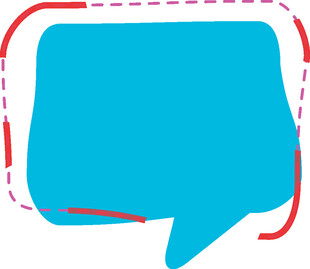 蓝色对话气泡边框元素