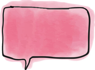 粉色手绘对话气泡框