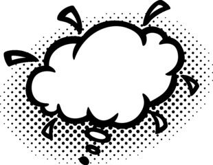 漫画风格空白云朵图案