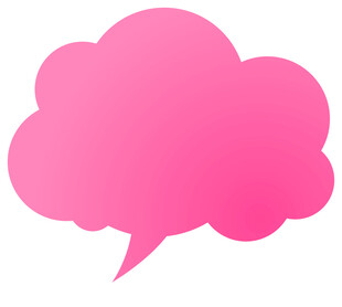 粉色云朵状对话气泡