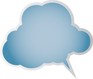 蓝色云形对话气泡图标