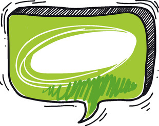 绿色手绘对话气泡框