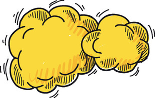 卡通风格黄色云朵图案