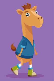 穿球衣的卡通小马