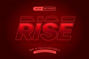 红色立体字RISE设计图