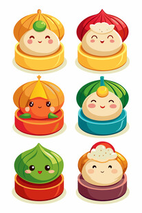 可爱清朝小帽卡通人物形象