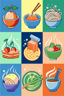 多彩美食插画尽显中式风味
