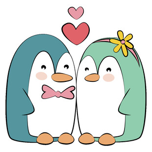 甜蜜企鹅情侣