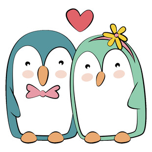 甜蜜企鹅情侣