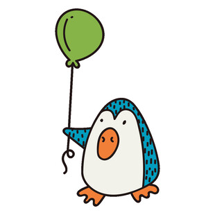 拿气球的可爱小企鹅